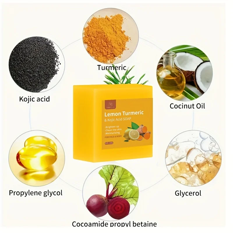 Pure Botanical Lemon Turmeric Kojic Acid Handmade Soap Set - 100g
