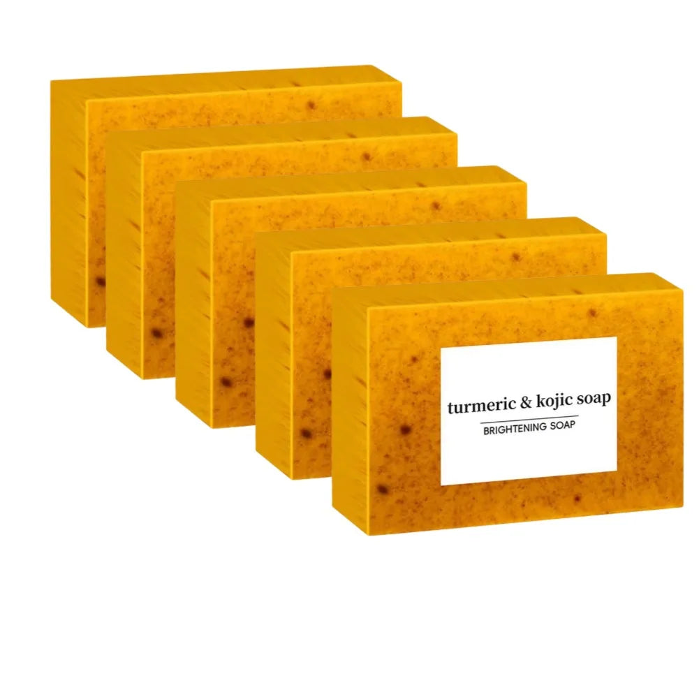 100g Turmeric Hand Made Soap, Lemon Kojic Acid Soap, Shower and Facial Soap Body Care 1/3/5pcs