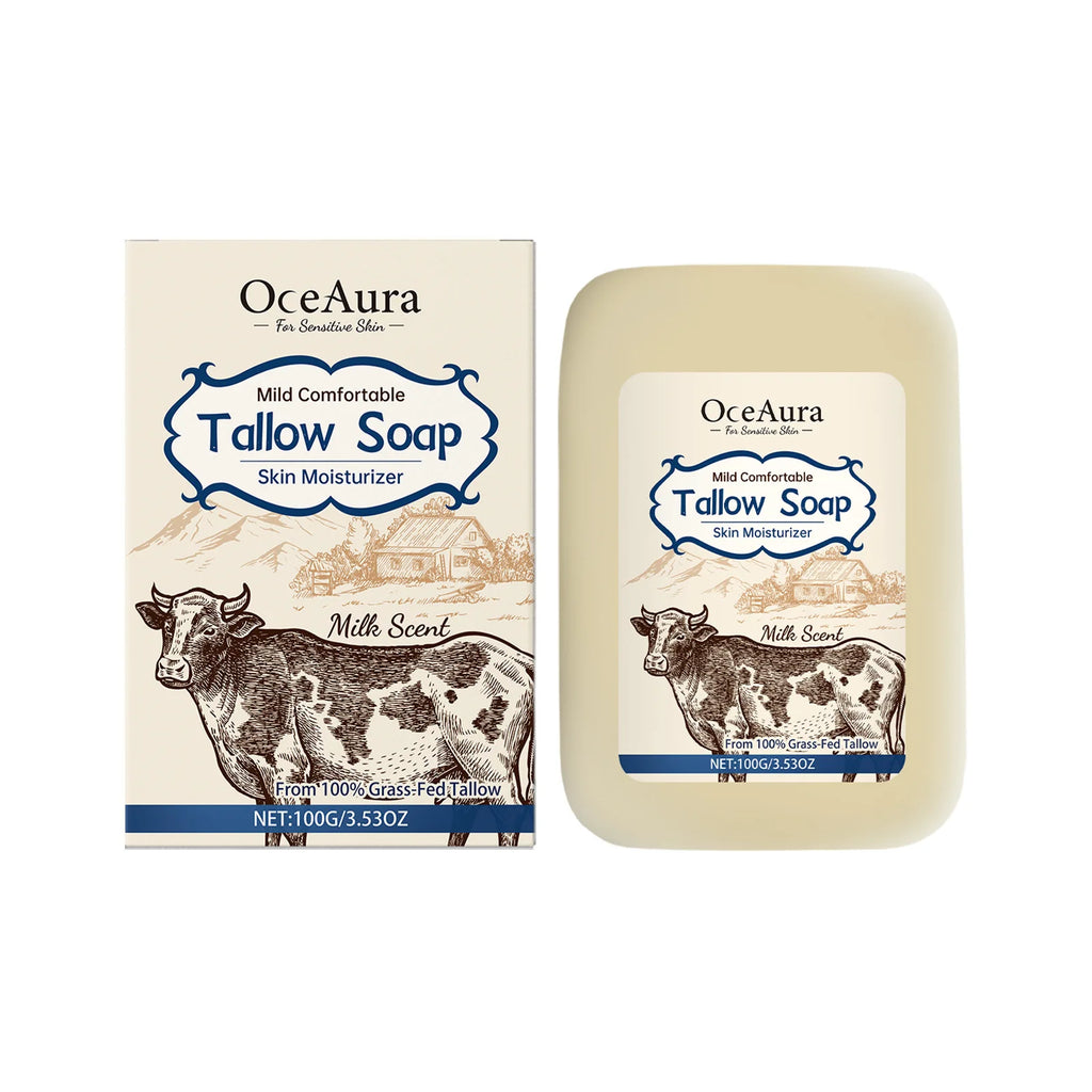 Natural Beef Tallow Handmade Soap Bar Deep Clean Hydrating Nourishing Skin Repair Gentle Bath Facial Soap For All Skin Types