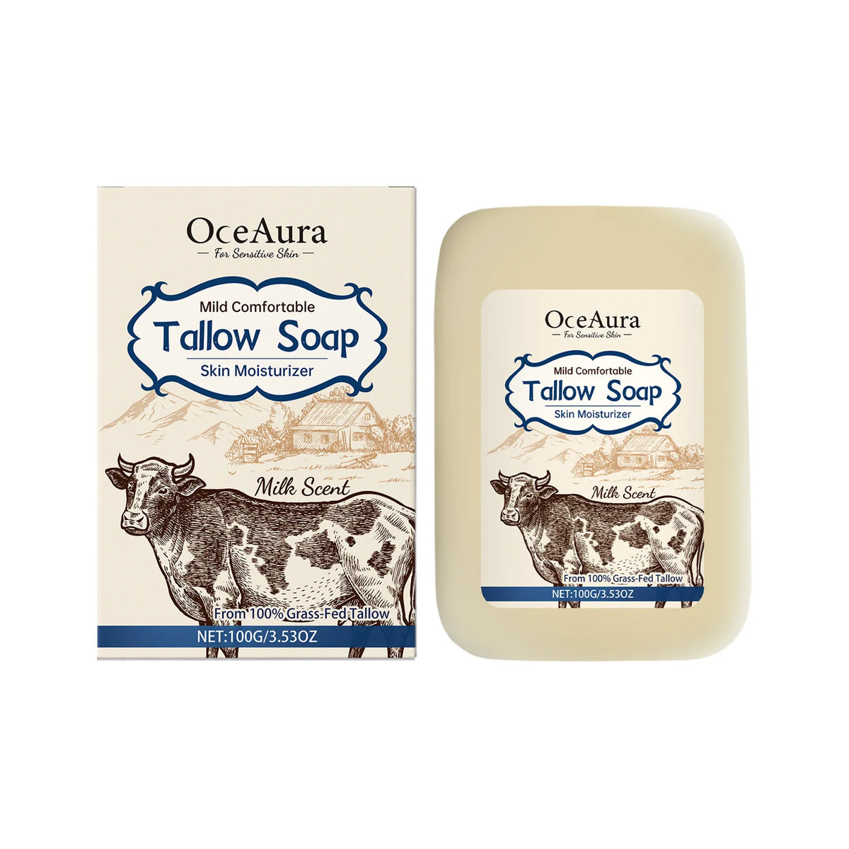 Natural Beef Tallow Handmade Soap Bar Deep Clean Hydrating Nourishing Skin Repair Gentle Bath Facial Soap For All Skin Types