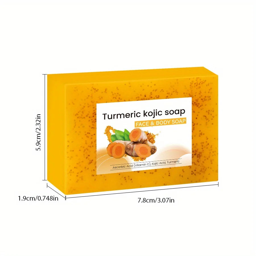 8Psc set Turmeric Lemon Koji Acid Soap, Family Soap, Three-in-One Effect, Gentle Cleansing and Makeup