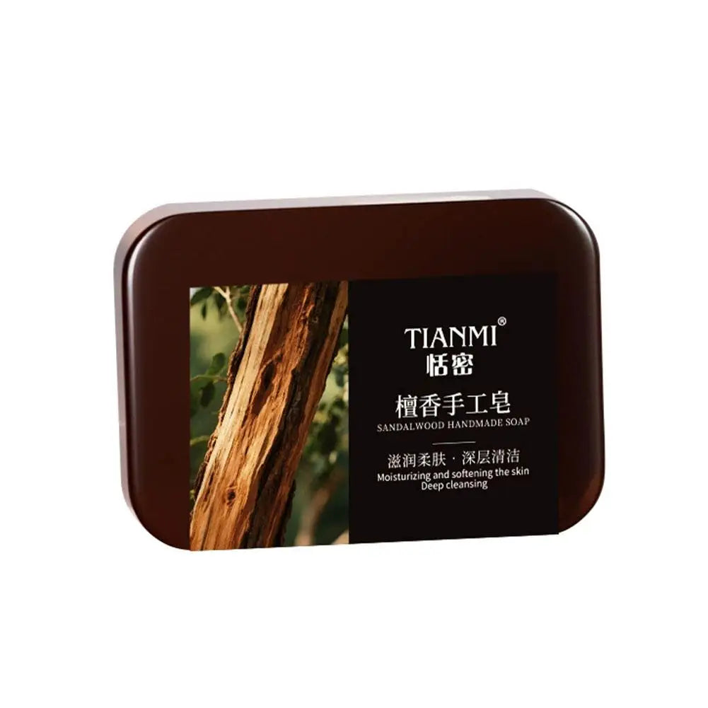 1/3/5pcs Men's Sandalwood Handmade Soap, three-in-one, Moisturizing Cleansing Soap cleanses face, hair, bathes the whole body